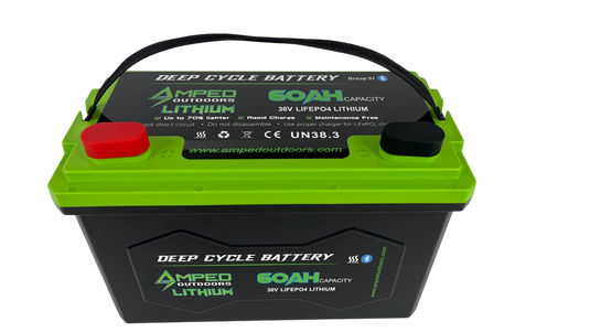 36V 60Ah Trolling Motor Lithium Battery (LiFePO4) - Bluetooth - IP67 Waterproof - Heated