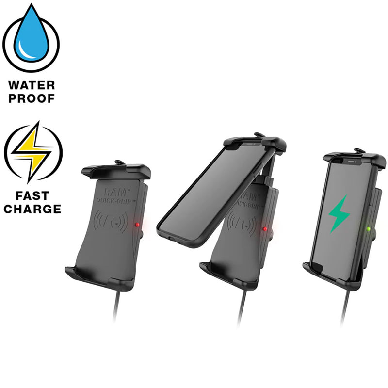 Load image into Gallery viewer, RAM Mount Quick-Grip 15W Waterproof Wireless Charging Suction Cup Mount [RAM-B-166-UN14W-1]
