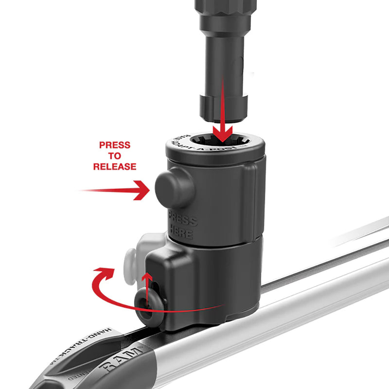 Load image into Gallery viewer, RAM Mount RAM Tube Jr. Holder w/Universal Adapt-A-Post Track Base - 4&quot; Post [RAP-390-SAAPUTU]
