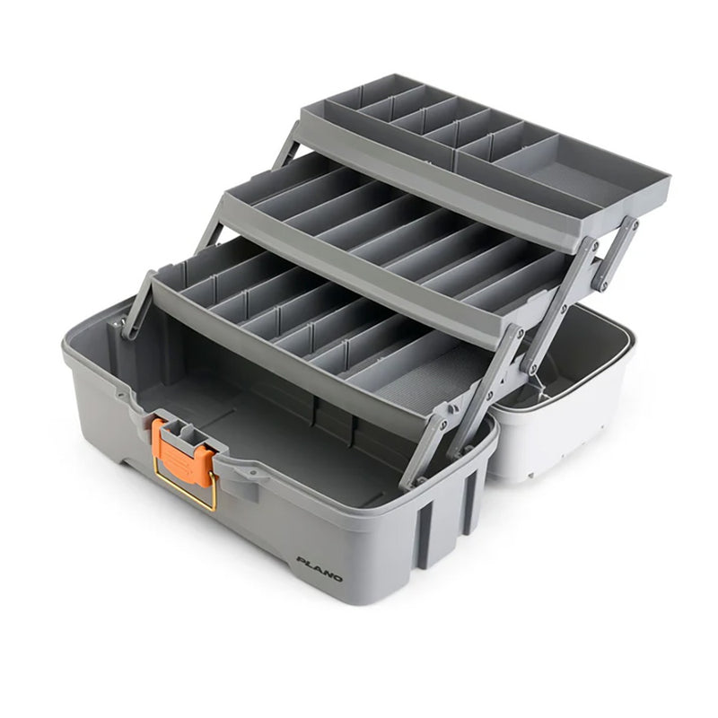 Load image into Gallery viewer, Plano Three-Tray Tackle Box - Light Grey/Dark Grey [P000406]
