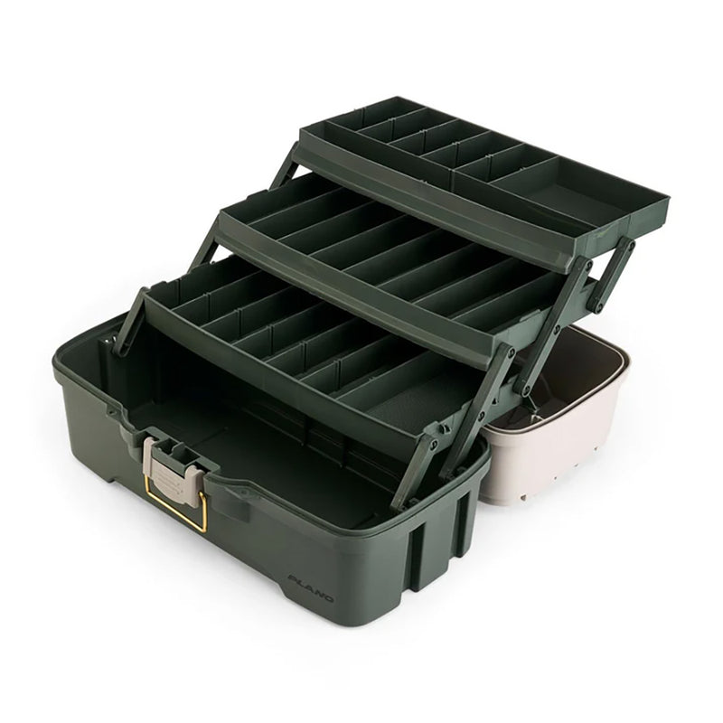 Load image into Gallery viewer, Plano Three-Tray Tackle Box - Green/Tan [P000407]
