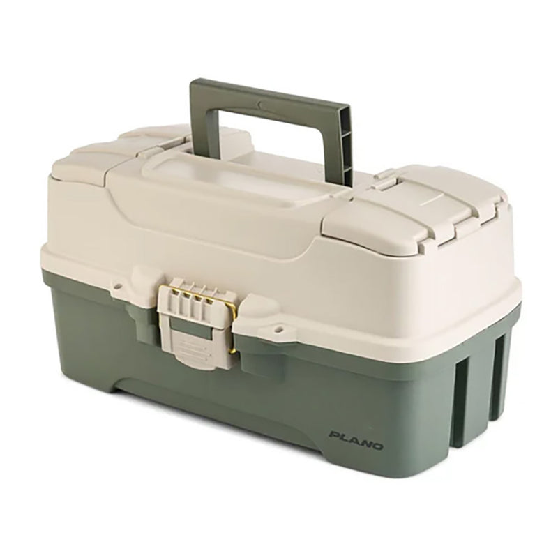 Load image into Gallery viewer, Plano Three-Tray Tackle Box - Green/Tan [P000407]
