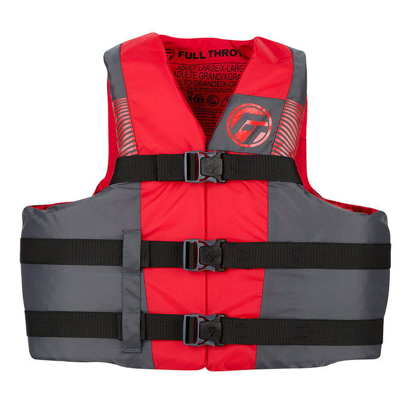 Load image into Gallery viewer, Full Throttle Adult Nylon Life Jacket - 4X/7X - Black/Red [112200-100-110-26]
