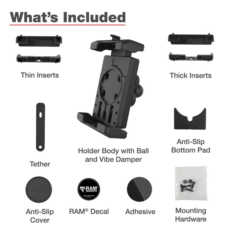 Load image into Gallery viewer, Ram Mount RAM Quick-Grip Pro XL Phone Holder w/Ball  Vibration Damper [RAM-HOL-PD7BVU]
