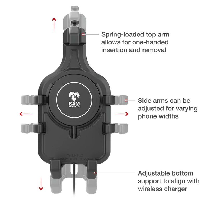Load image into Gallery viewer, Ram Mount RAM Quick-Grip Pro w/Ball  Qi2 15W Wireless Charger [RAM-HOL-PD5B-W2MU]
