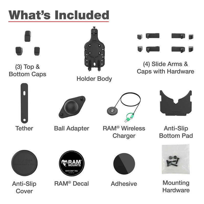 Load image into Gallery viewer, Ram Mount RAM Quick-Grip Pro w/Ball  Qi2 15W Wireless Charger [RAM-HOL-PD5B-W2MU]
