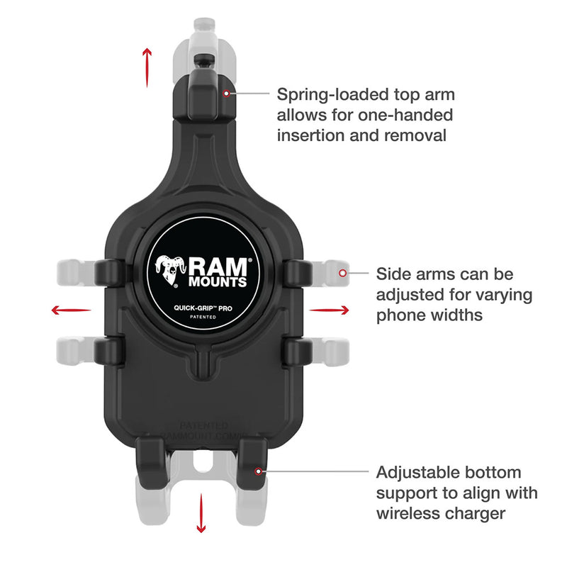 Load image into Gallery viewer, Ram Mount RAM Quick-Grip Pro Phone Holder w/Ball  Vibration Damper [RAM-HOL-PD5BVU]
