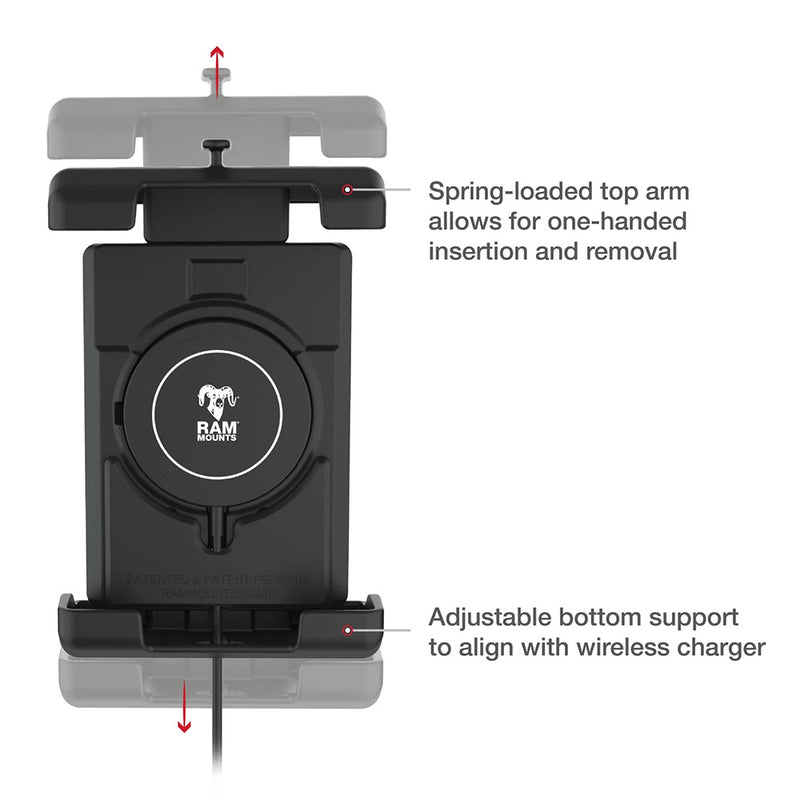 Load image into Gallery viewer, Ram Mount RAM Quick-Grip Pro XL w/Ball  Qi2 15W Wireless Charger [RAM-HOL-PD7B-W2MU]
