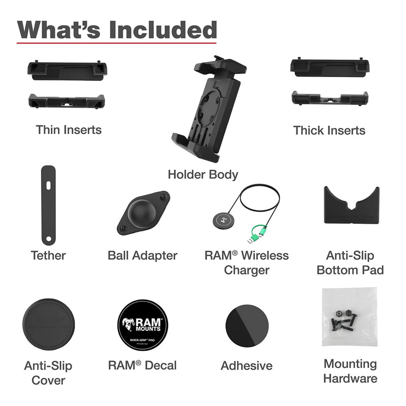 Load image into Gallery viewer, Ram Mount RAM Quick-Grip Pro XL w/Ball  Qi2 15W Wireless Charger [RAM-HOL-PD7B-W2MU]
