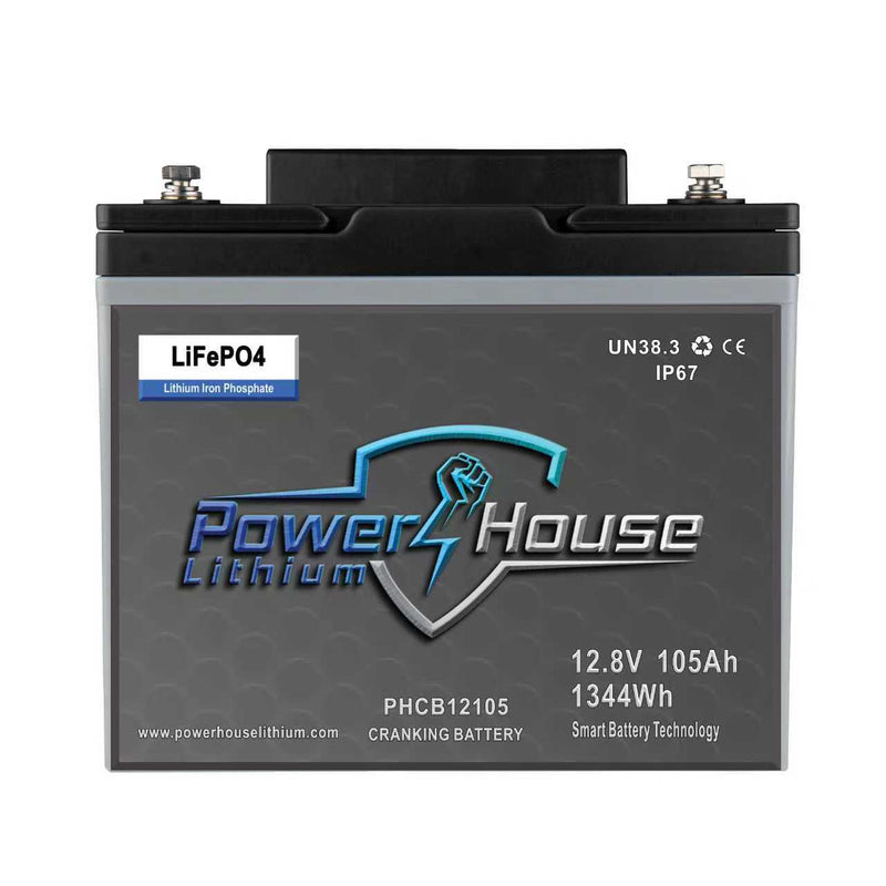 Load image into Gallery viewer, PowerHouse Lithium 12V 105Ah Cranking Battery with Emergency Start - Dual Purpose
