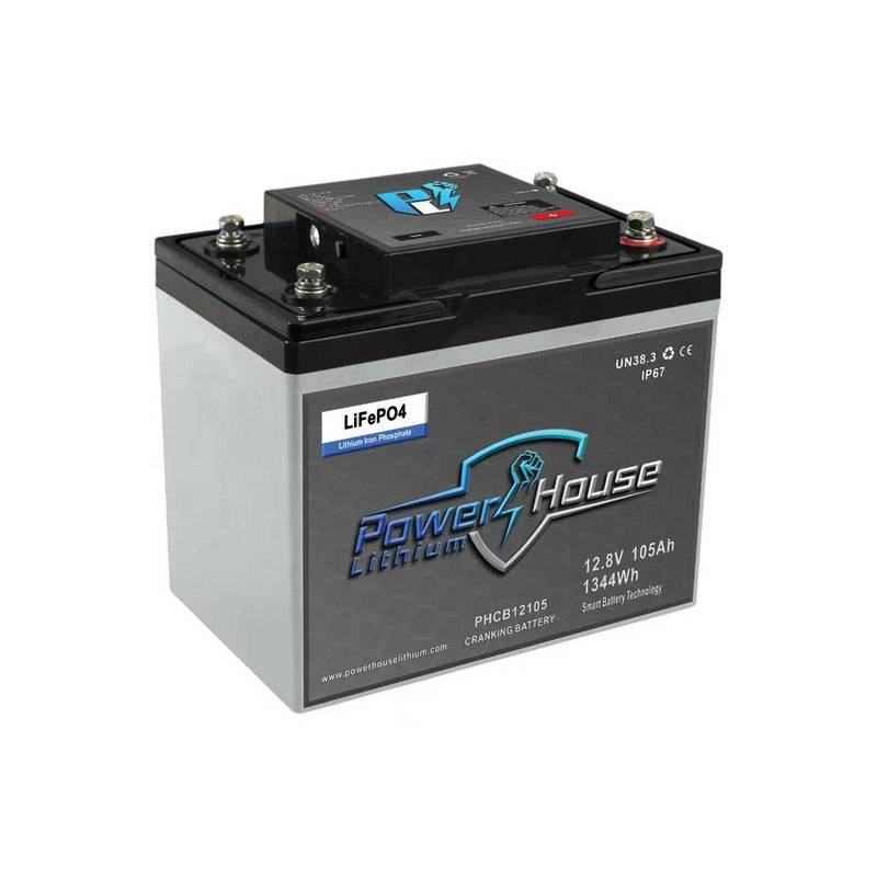Load image into Gallery viewer, PowerHouse Lithium 12V 105Ah Cranking Battery with Emergency Start - Dual Purpose
