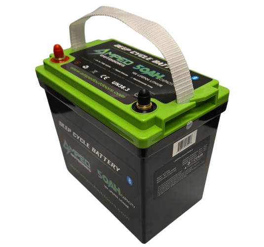 16V 50Ah LiFePO4 Battery - Bluetooth - IP67 Waterproof - On board Charger Included!