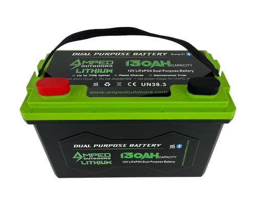 130Ah Dual Purpose Lithium Battery (Cranking) 12.8V - Bluetooth - IP67 Waterproof - Heated