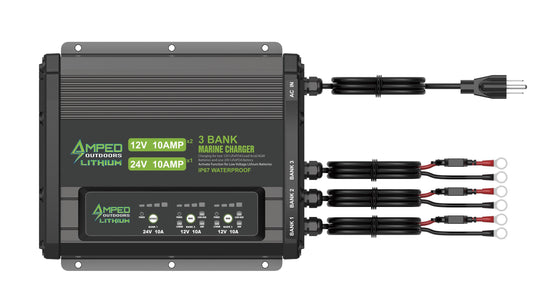 Amped Outdoors 3 Bank 12V/24V On-Board Battery Charger