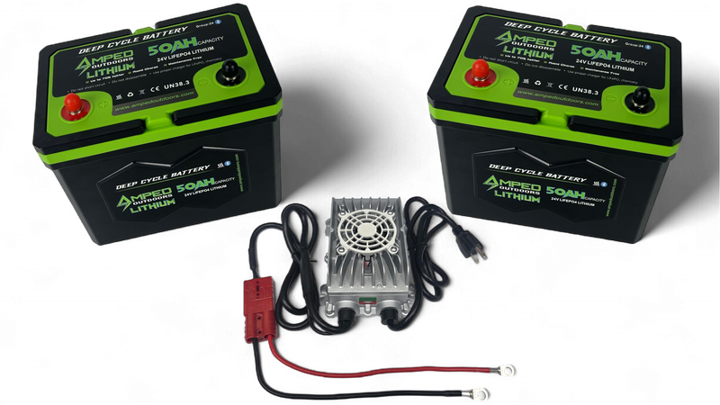 Load image into Gallery viewer, 24V 100Ah Trolling Motor Lithium Battery Bundle - Bluetooth - Heated - 24V 10A Charger

