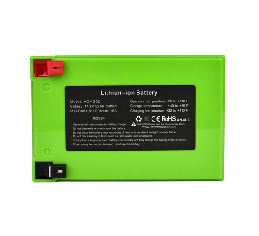 52Ah Lithium Battery (14.8V NMC) with Charger - Expected Early March!