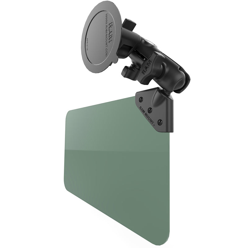 Load image into Gallery viewer, RAM Mount Suction Cup Mount w/Dark Green Sun Visor - 50% Tint [RAM-B-166-326-VIS-G1U]
