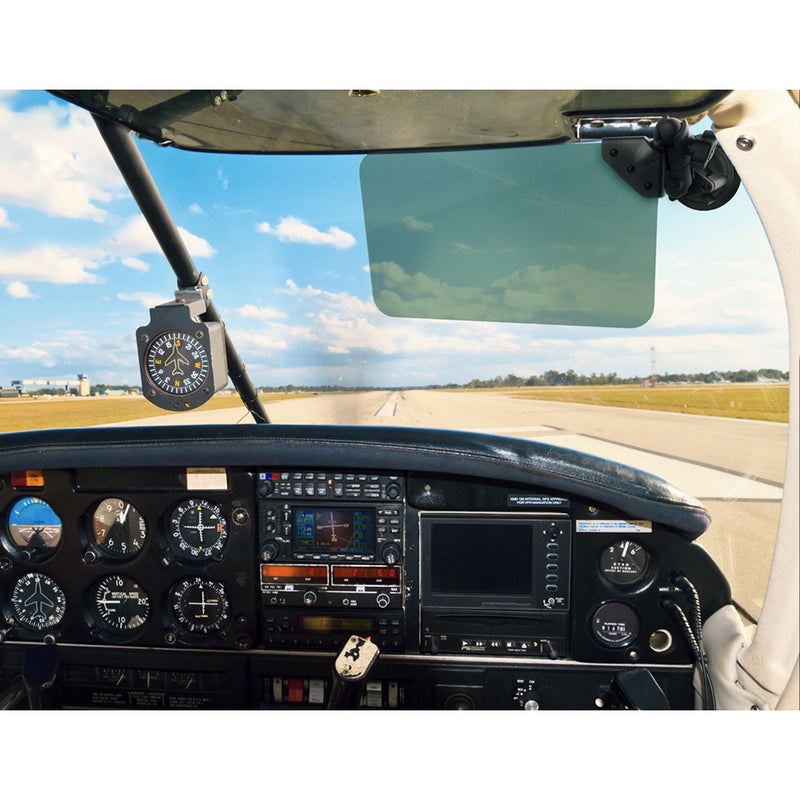Load image into Gallery viewer, RAM Mount Suction Cup Mount w/Dark Green Sun Visor - 50% Tint [RAM-B-166-326-VIS-G1U]
