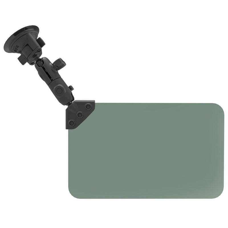 Load image into Gallery viewer, RAM Mount Suction Cup Mount w/Dark Green Sun Visor - 50% Tint [RAM-B-166-326-VIS-G1U]
