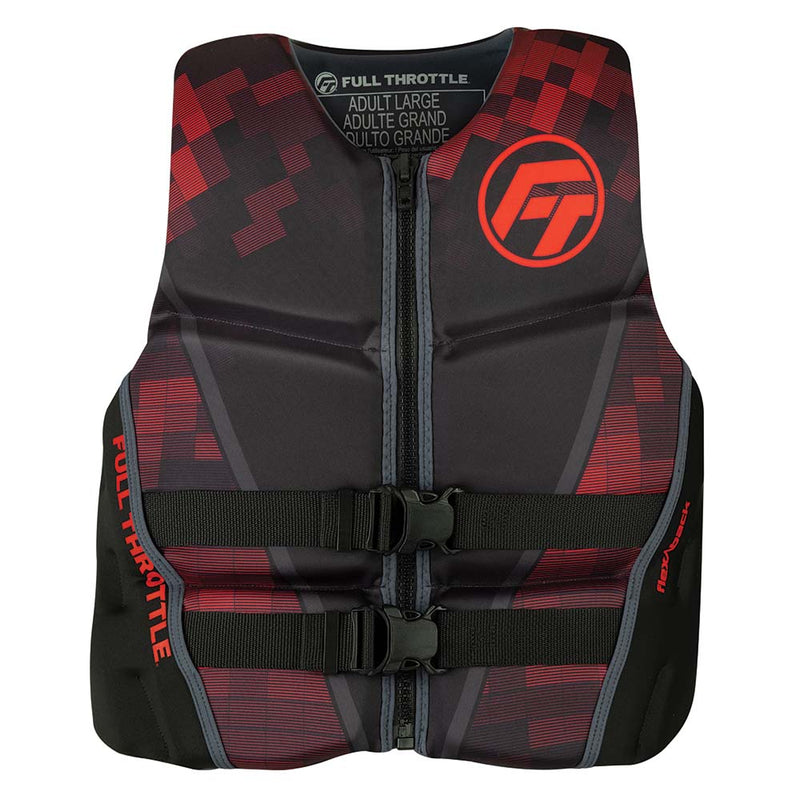Load image into Gallery viewer, Full Throttle Mens Rapid-Dry Flex-Back Life Jacket - L - Black/Red [142500-100-040-22]
