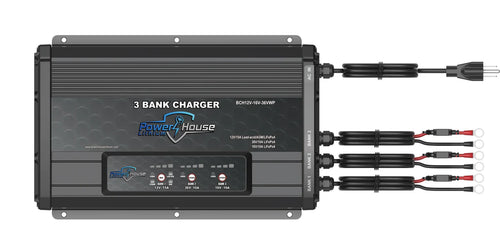 3-BANK WATERPROOF BATTERY CHARGER 12V-16V-36V