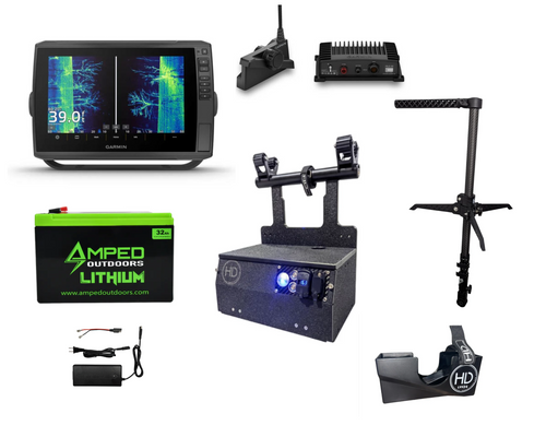 BITCO Garmin EchoMap 106 Ultra 2 Livescope Plus Amped Battery HD Shuttle & Pole Bundle