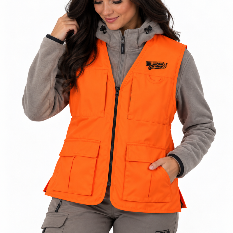 Load image into Gallery viewer, Technical Blaze Orange Hunting Vest

