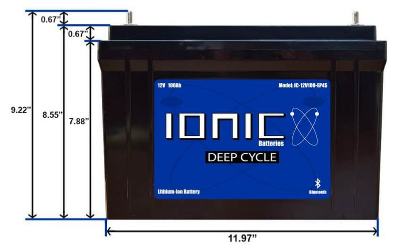 Load image into Gallery viewer, Ionic 12 Volt 100Ah Lithium Deep Cycle Battery
