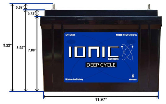 Ionic 12 Volt 125Ah Lithium Deep Cycle Battery