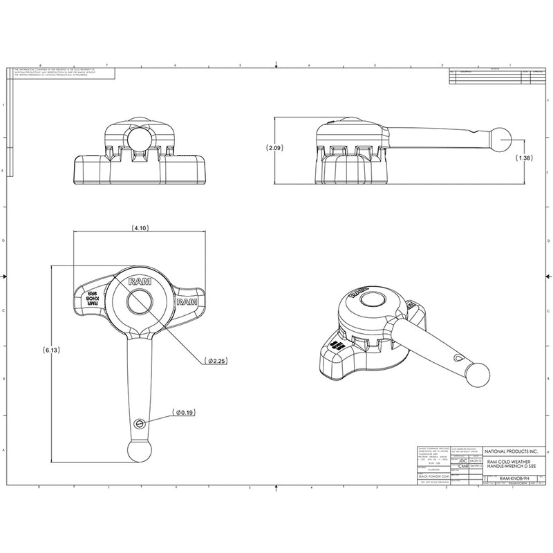 Load image into Gallery viewer, RAM Mount Handle Wrench f/&quot;D&quot; Size Ball Arms &amp; Mounts [RAM-KNOB9HU]

