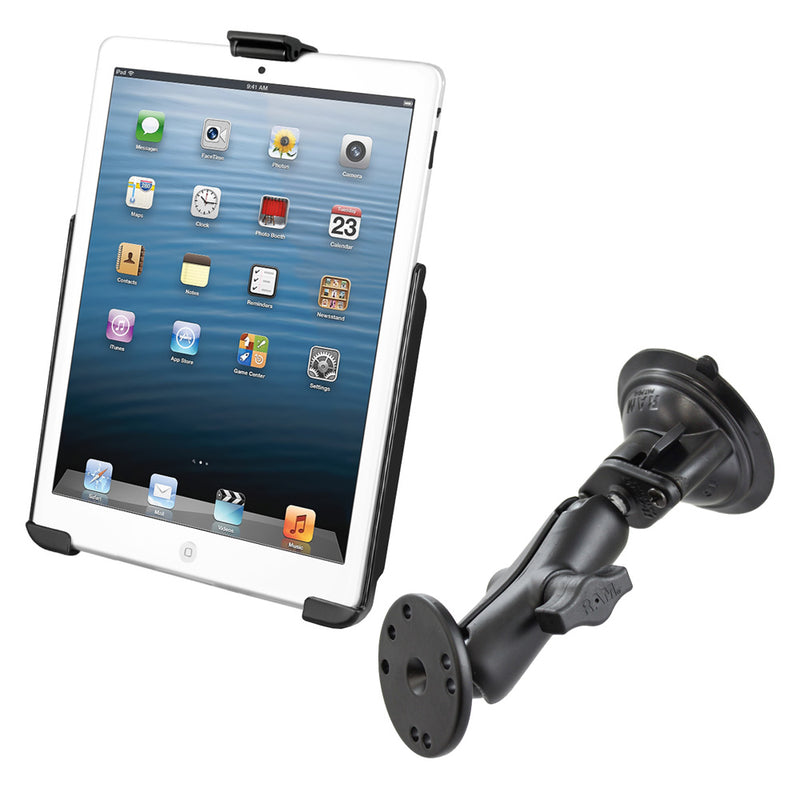 Load image into Gallery viewer, RAM Mount Suction Cup Mount w/Apple iPad mini EZ-ROLL&#39;R Cradle [RAM-B-166-AP14U]
