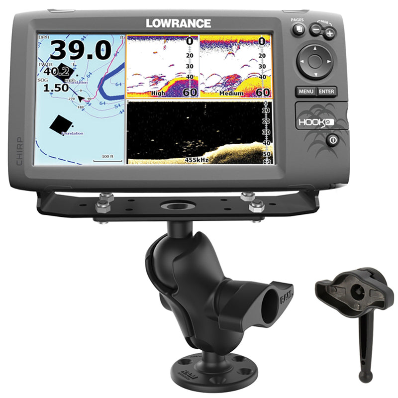 Load image into Gallery viewer, Ram Mount Universal D Size Ball Mount with Short Arm and Hi-Torq Wrench for 9&quot;-12&quot; Fishfinders and Chartplotters [RAM-D-115-C-KNOB9H]
