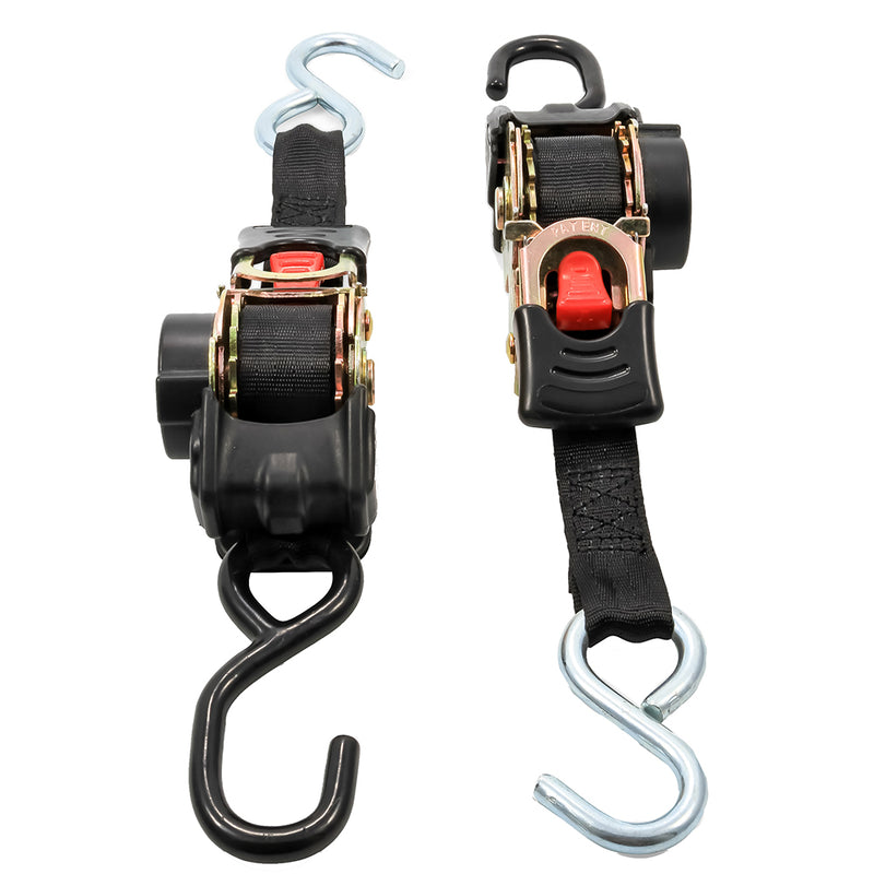 Load image into Gallery viewer, Camco Retractable Tie Down Straps - 1&quot; Width 6 Dual Hooks [50033]
