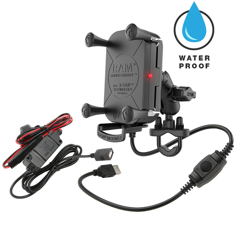 Load image into Gallery viewer, RAM Mount Tough-Charge Waterproof Wireless Charging Motorcycle Mount [RAM-B-149Z-A-UN12W-V7M]

