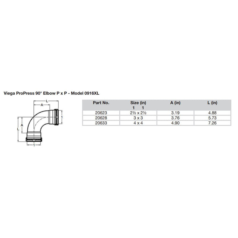 Load image into Gallery viewer, Viega ProPress 2-1/2&quot; - 90 Copper Elbow - Double Press Connection - Smart Connect Technology [20623]
