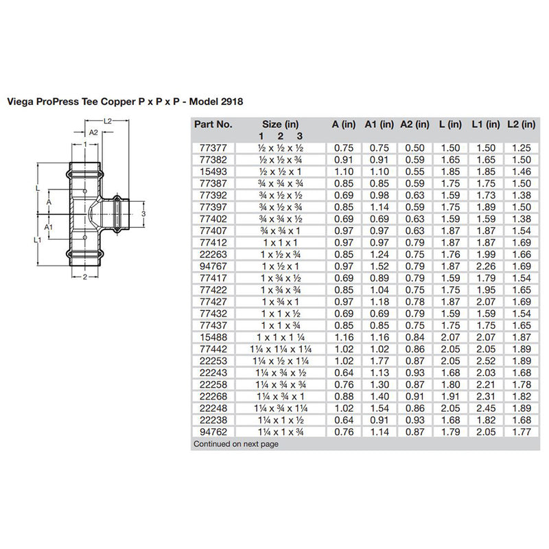 Load image into Gallery viewer, Viega ProPress 1-1/4&quot; Copper Tee - Triple Press Connection - Smart Connect Technology [77442]
