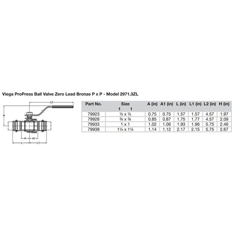 Load image into Gallery viewer, Viega ProPress 1-1/4&quot; Zero Lead Bronze Ball Valve w/Stainless Stem - Double Press Connection - Smart Connect Technology [79938]
