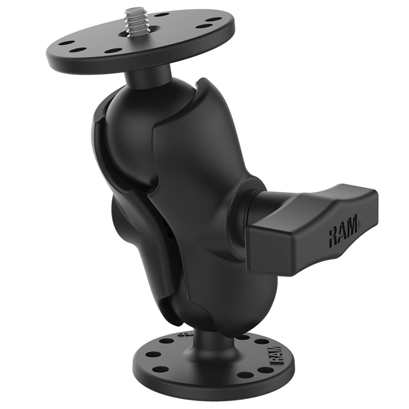 Load image into Gallery viewer, RAM Mount RAM Double Ball Mount w/1/4&quot;-20 Male Thread - Short Arm [RAM-101AU-B]
