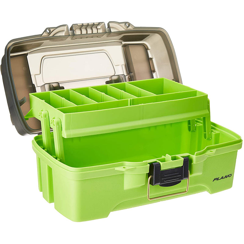 Load image into Gallery viewer, Plano 1-Tray Tackle Box w/Dual Top Access - Smoke  Bright Green [PLAMT6211]
