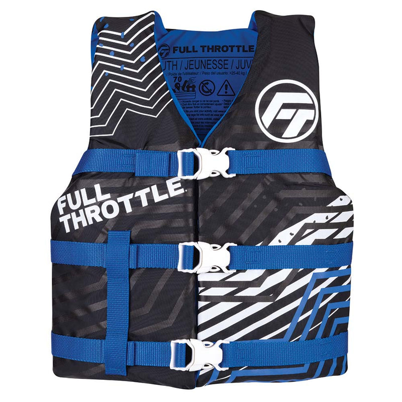 Load image into Gallery viewer, Full Throttle Youth Nylon Life Jacket - Blue/Black [112200-500-002-22]
