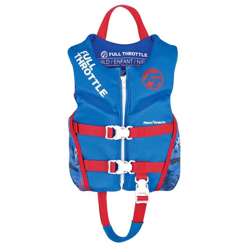 Load image into Gallery viewer, Full Throttle Child Rapid-Dry Flex-Back Life Jacket - Blue [142500-500-001-22]
