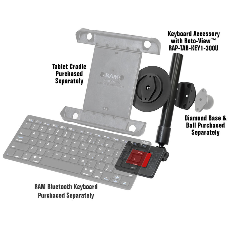 Load image into Gallery viewer, RAM Mount RAM Keyboard Accessory f/Tablets w/RAM Roto-View [RAP-TAB-KB1-300U]
