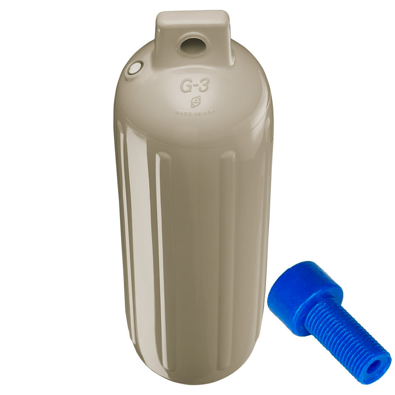 Load image into Gallery viewer, Polyform G-3 Twin Eye Fender 5.5&quot; x 19&quot; - Sand w/Adapter [G-3-SAND]
